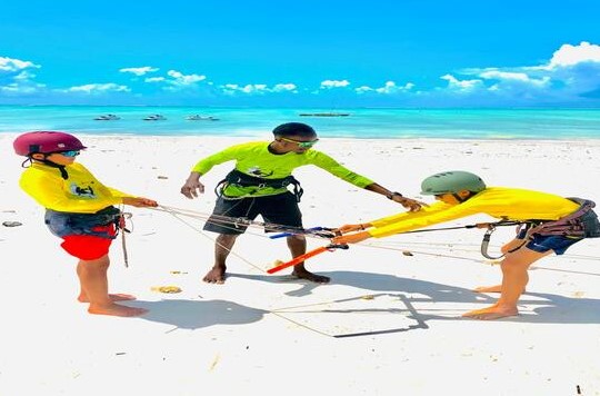 Student learning kitesurfing
